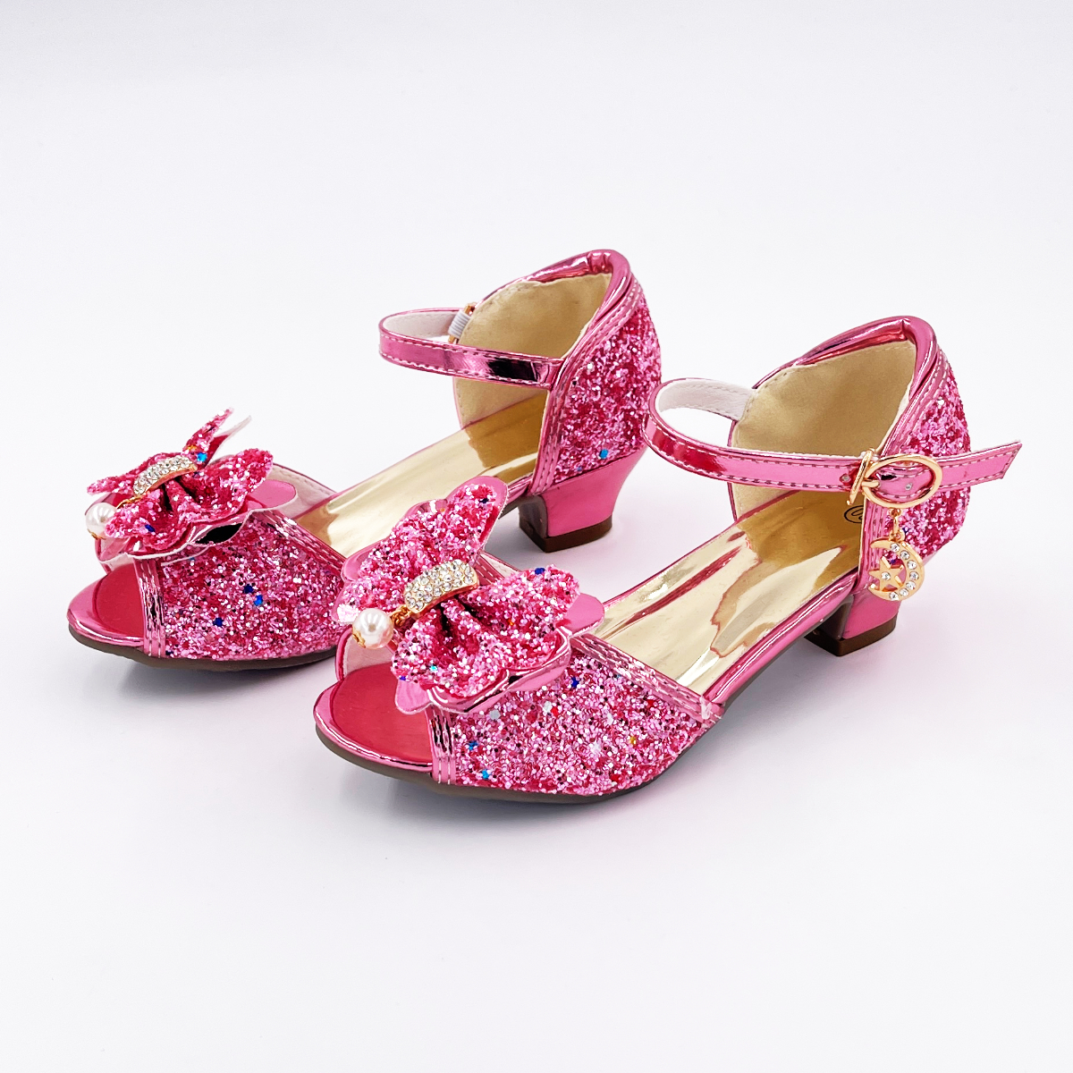 Mules roses à paillettes