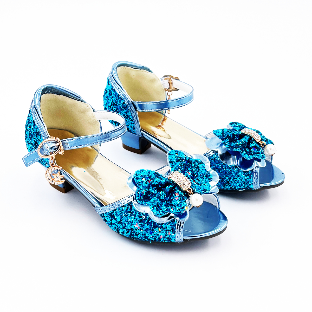 Mules à Nœuds et Paillettes Bleues – Image 3