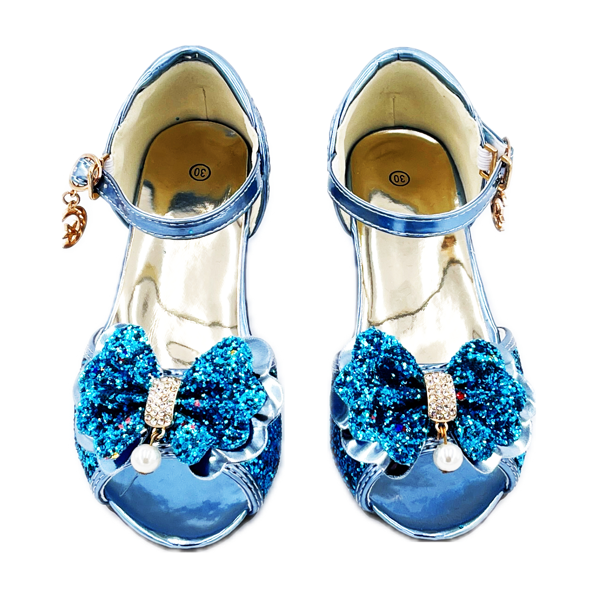 Mules à Nœuds et Paillettes Bleues – Image 2