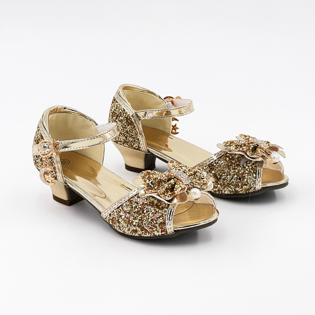 Mules à Nœuds et Paillettes Dorées – Image 3